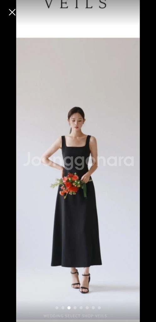 베일즈 알레이나 스퀘어넥 블랙드레스 블랙원피스 웨딩촬영--1