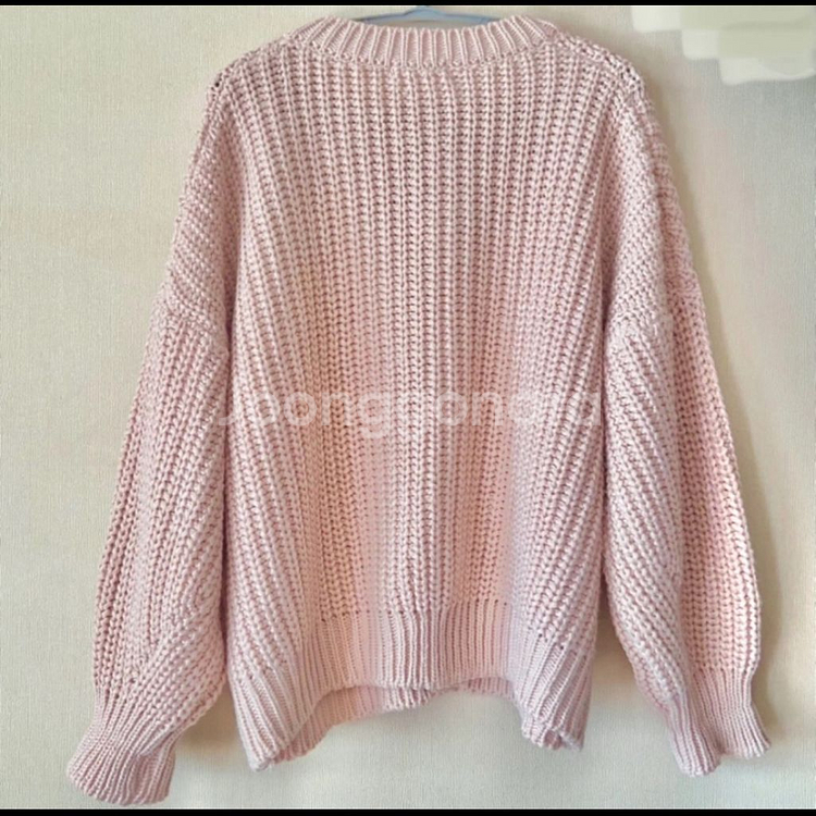 분홍 뜨개 가디건--3