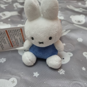 새상품) 미피 시팅 가방고리 8cm 블루 키링 인형