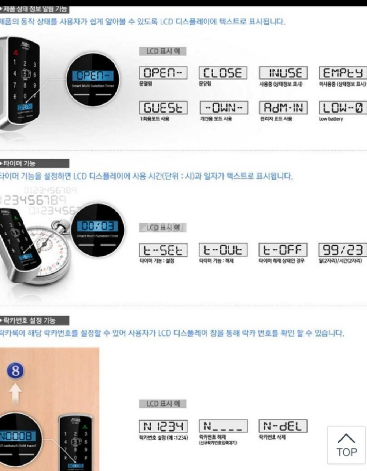 락카키 밀레 사물함 터치번호키 MI-1300S 이미지