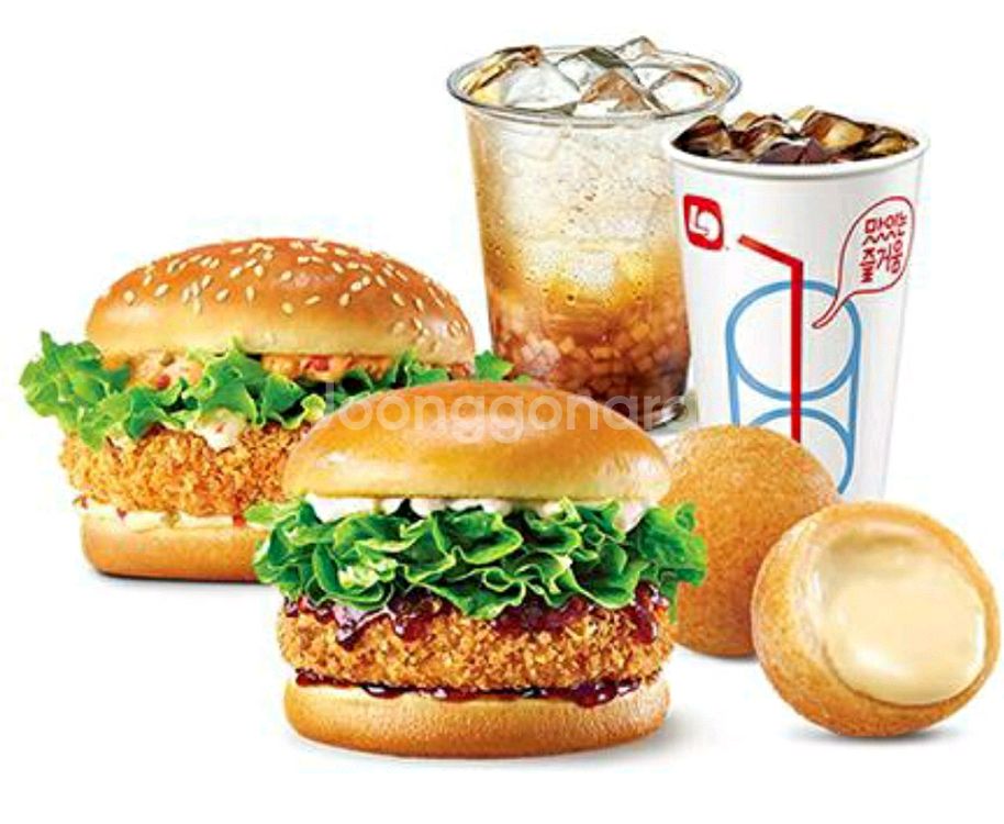 롯데리아 클래식치즈버거세트 + 리아 불고기 베이컨 세트--0