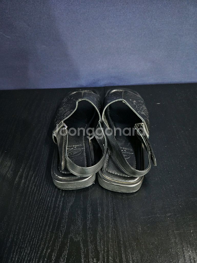 ICINOO HOMME 문양 블랙 남성 270 가죽샌들--2