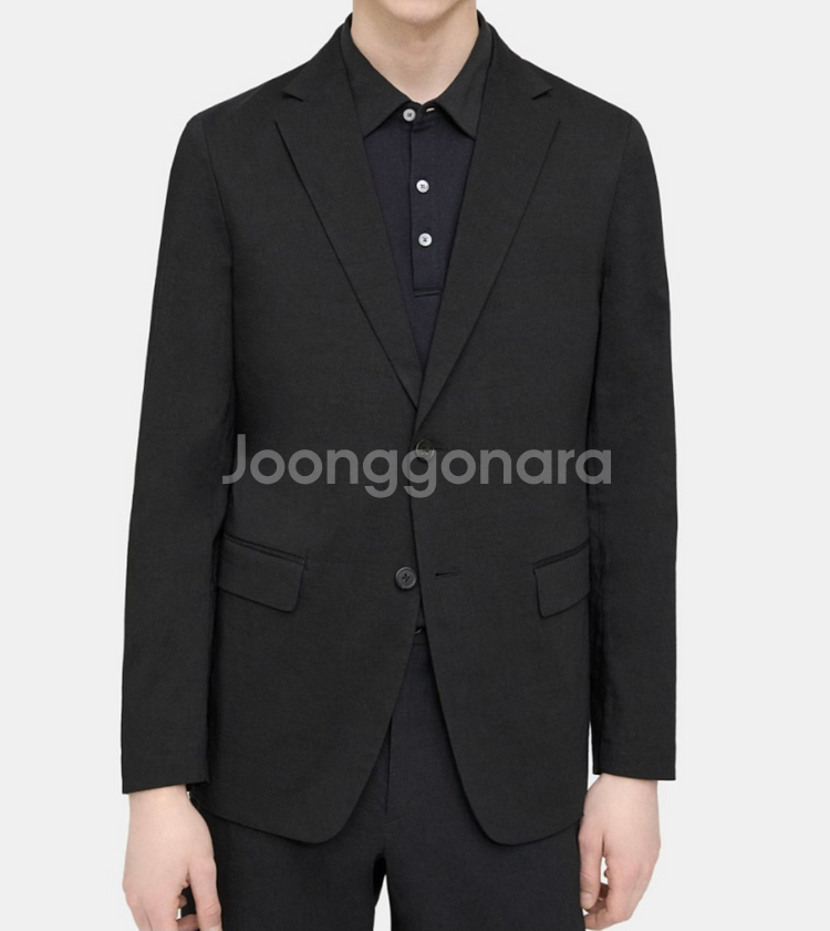 띠어리 2021 네이비 린넨 블렌드 테일러드 자켓 XS--0