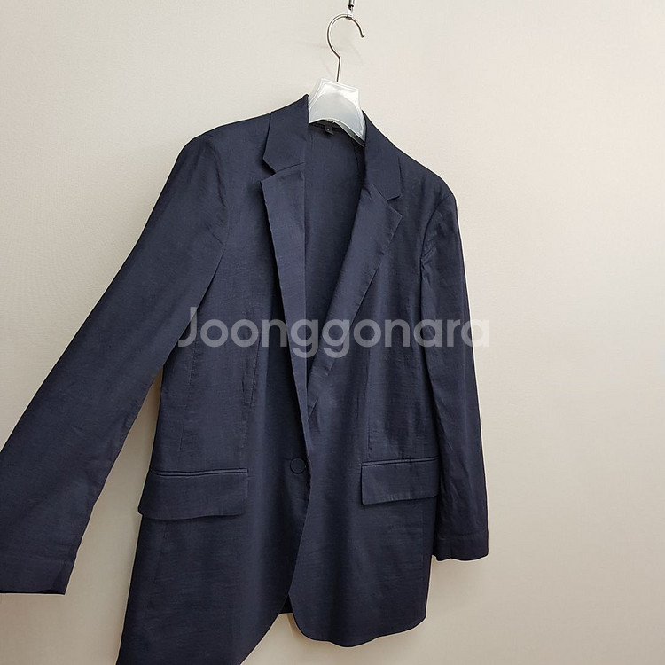 띠어리 2021 네이비 린넨 블렌드 테일러드 자켓 XS--3