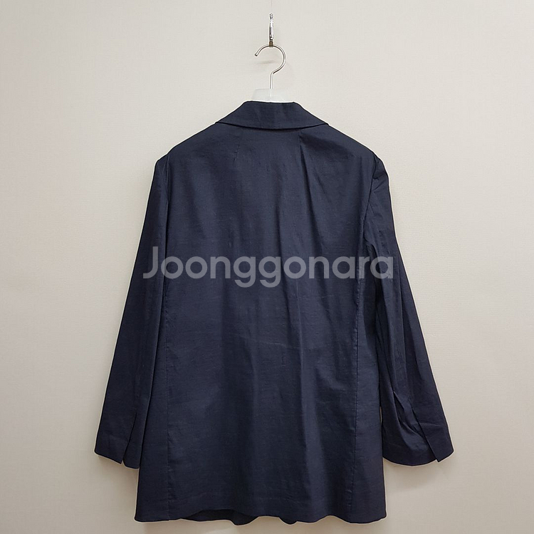 띠어리 2021 네이비 린넨 블렌드 테일러드 자켓 XS--4