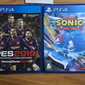 ps4, ps5 게임 - PES2019, 소닉레이싱