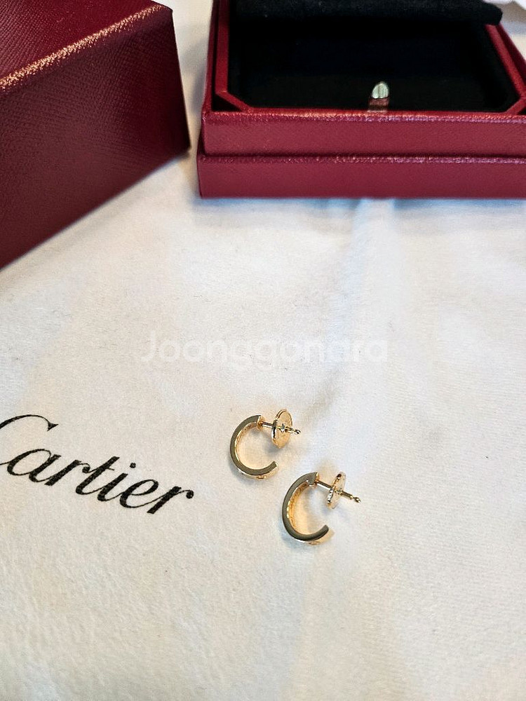 까르띠에 러브 후프 이어링 핑.골--2