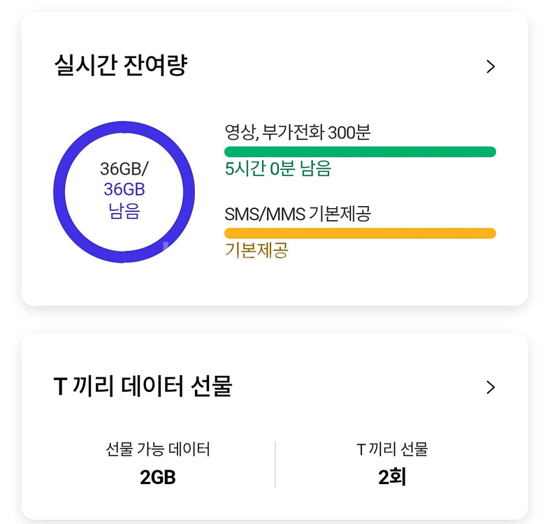 skt 데이터 2기가 3000--0
