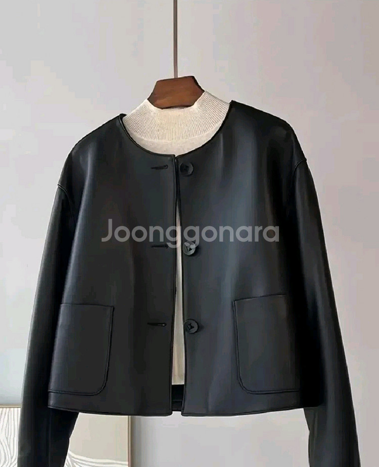 [새상품] 시크한 블랙 PU 가죽 자켓--1