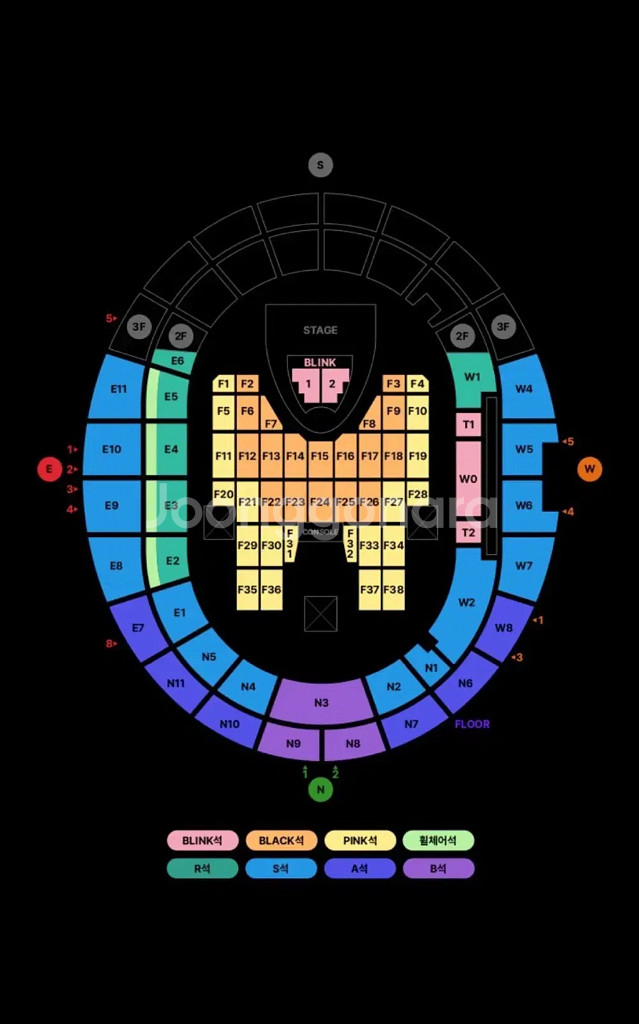 블랙핑크 콘서트 7/5 토 E2구역 2장 응원봉 2개--0