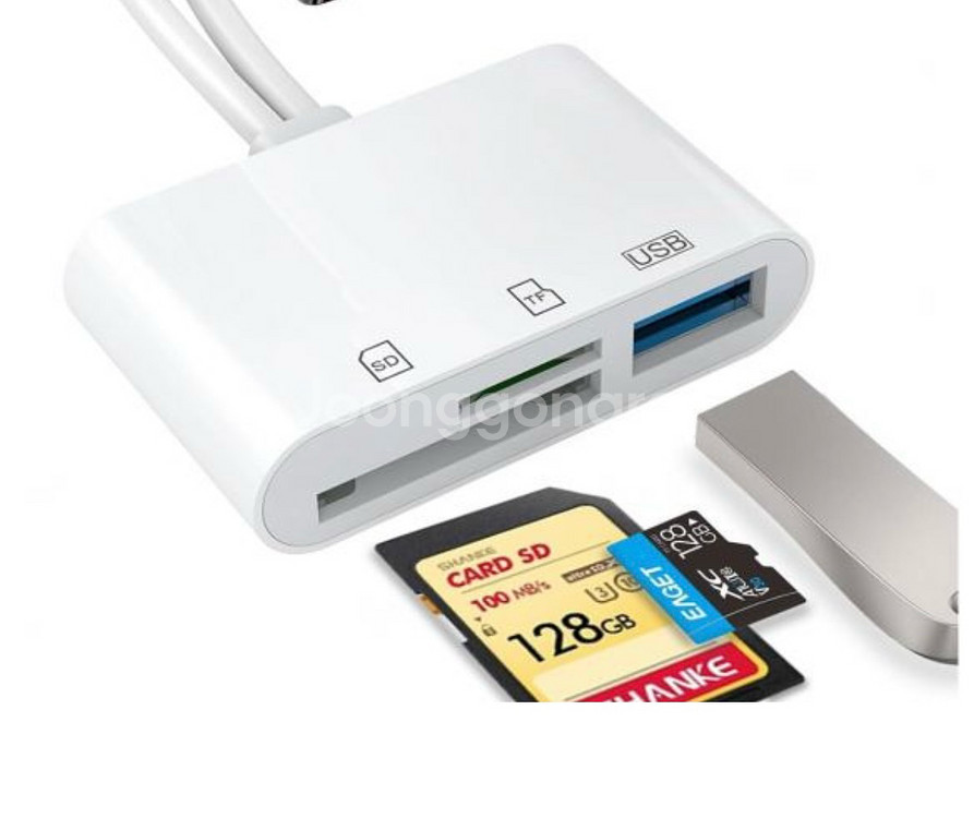 아이폰 아이패드용 SD 카드 리더기 USB C 및 라이--0