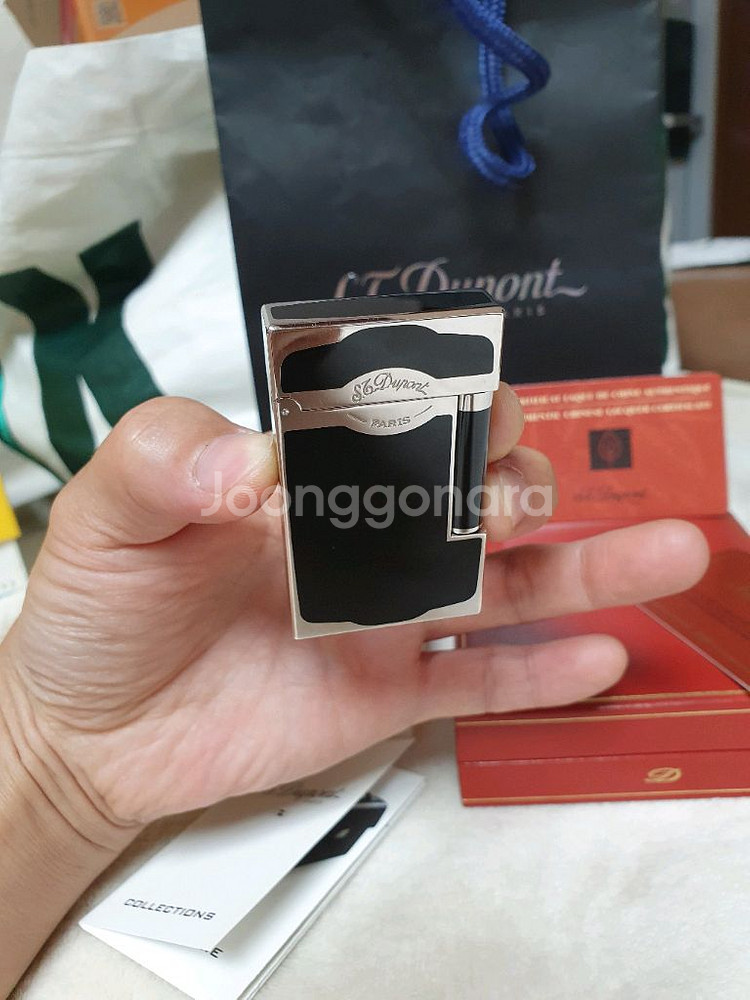 새상품급 듀퐁라이터 라인2 쌍불 ca16787 블랙래커--0
