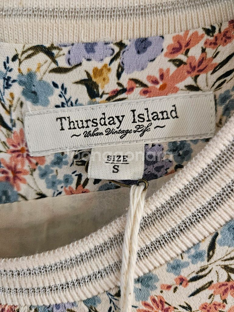 써스데이아일랜드 시보리패턴 롱원피스 택채새제품 s사이즈--4