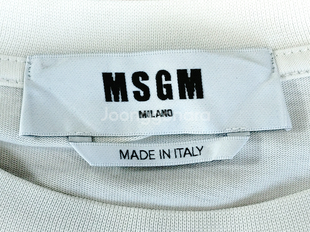MSGM 엠에스지엠 남성 사각블랙로고 스판 반팔라운드티--6