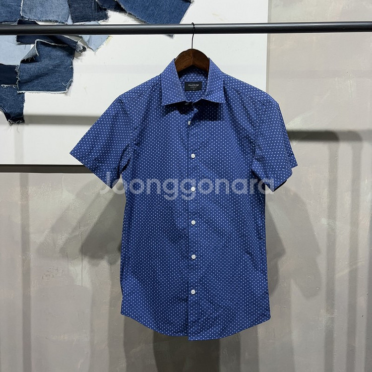 (95) 마인드브릿지 캐주얼 도트 반팔 셔츠 남방--0