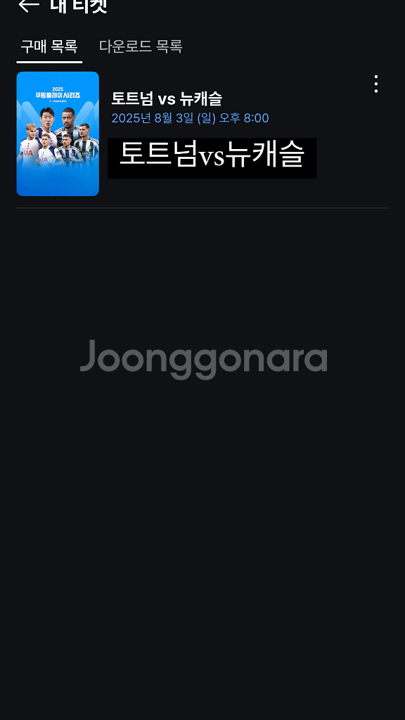 토트넘 vs 뉴캐슬 2등석 B(뉴캐슬 팬존2연석)--2