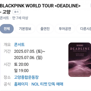 블랙핑크 콘서트 티켓 BLACKPINK WORLD