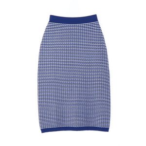 [S]에잇세컨즈 블루 패턴 니트 밴딩 롱 스커트 치마