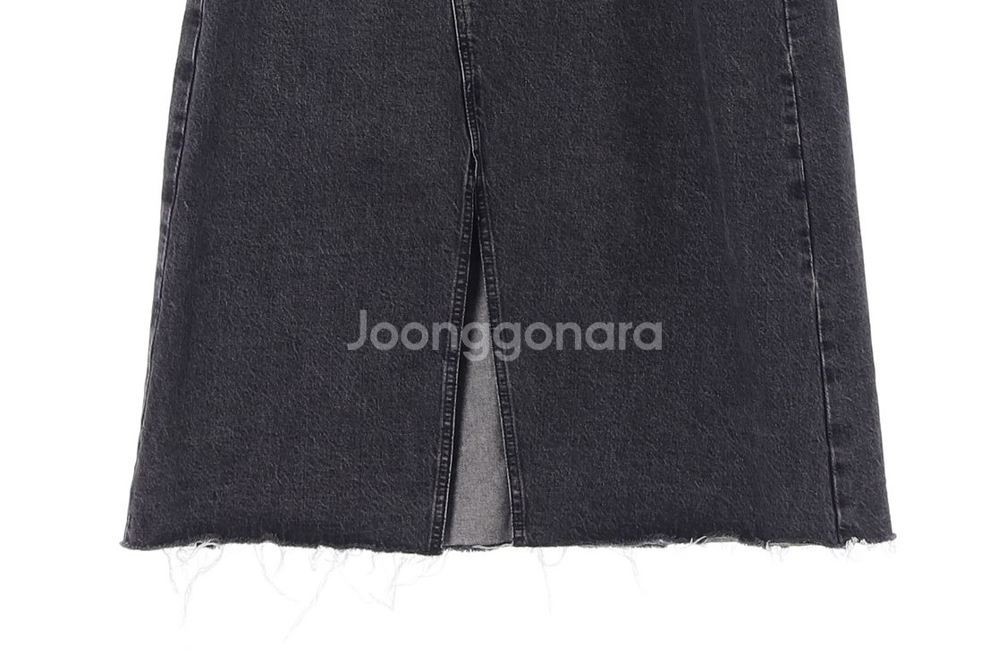 [L]자라 진그레이 컷아웃 슬릿 롱 청치마 데님스커트--2