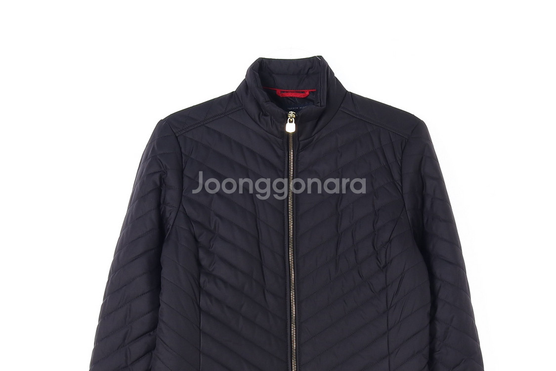 [S]타미힐피거 블랙 경량 패딩 집업 재킷--1