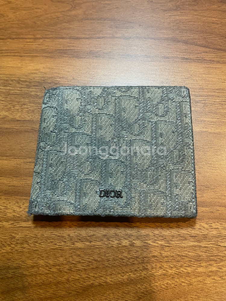 디올 오블리크 반지갑 루테늄 컬러--0