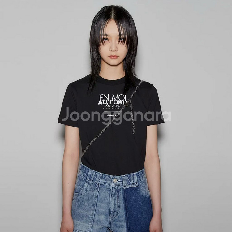 앤더슨벨 엔 모이 프린트 티셔츠 atb657w(BLAC--0
