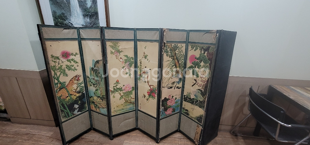 8폭 병풍 고화 한국화 골동품--0