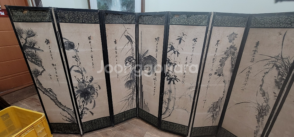 8폭 병풍 고화 한국화 골동품--4
