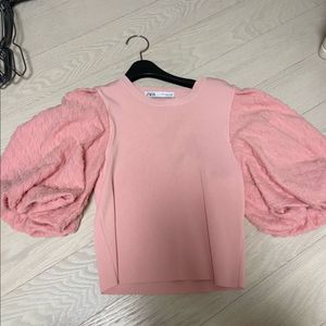 Zara 자라 핑크 퍼프 니트