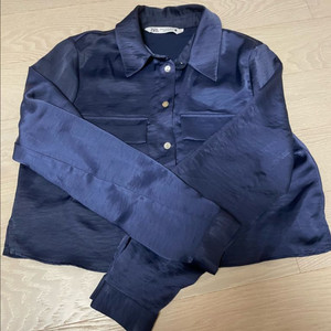Zara 자라 새틴 블루 블라우스