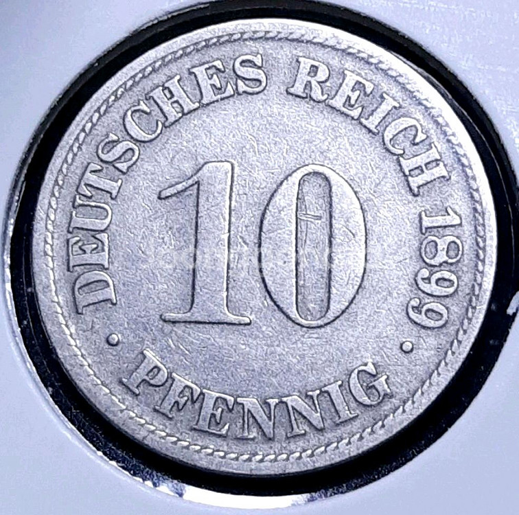 독일제국 1899년 10페닝.외국주화 주화 화폐 동전--1