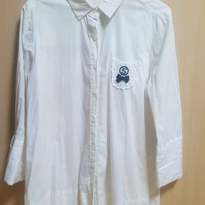 넘버 5 흰색 여성 블라우스