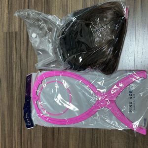 핑크에이지 브라운 긴머리웨이브 통가발 미개봉 새상품