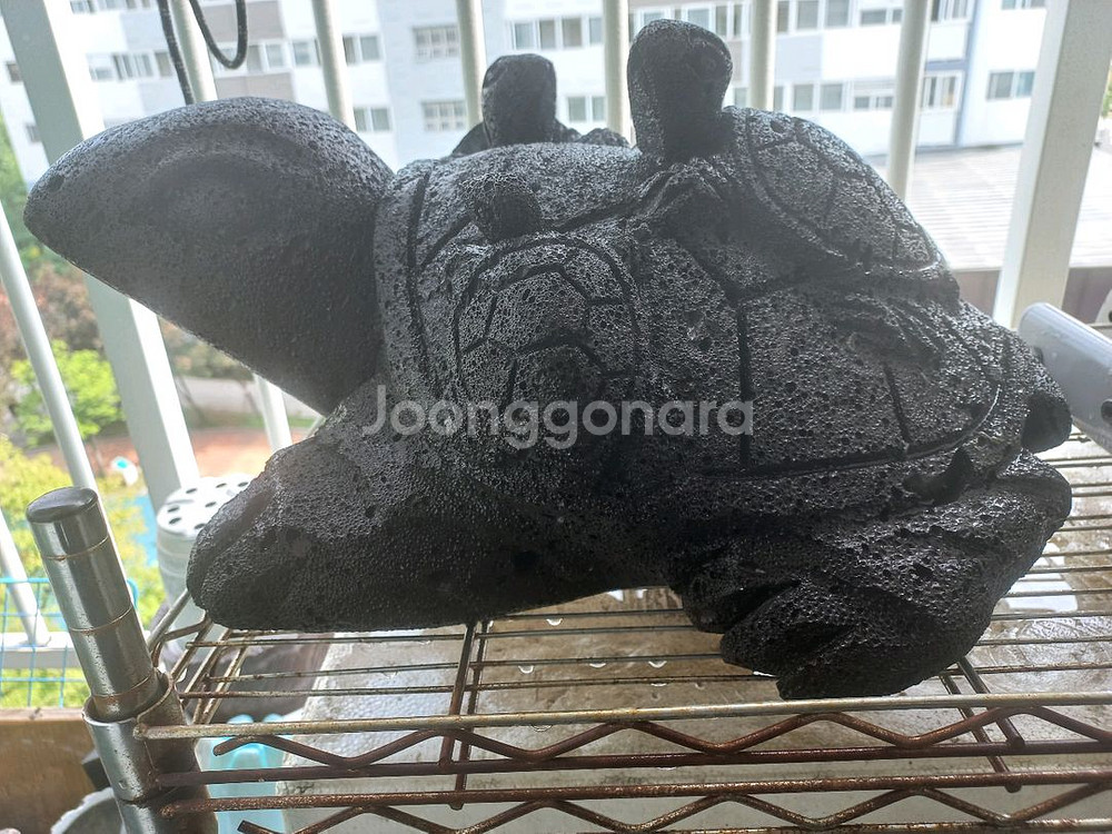 제주 현무암 거북이4식구 조각작품--1