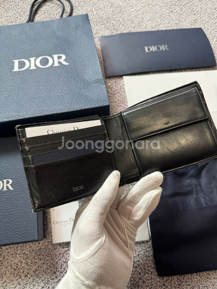 (당일배송) 디올 오블리크 자카드 반지갑--2