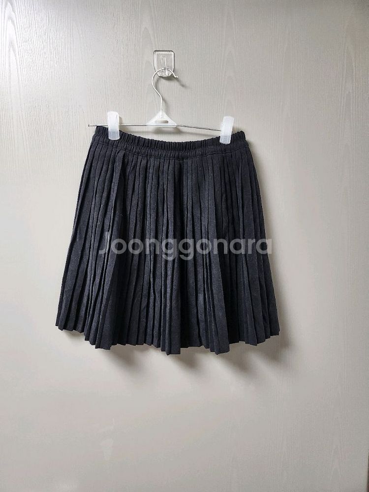 한번입은 밴딩 플리츠 미니 스커트 /F/블랙--1