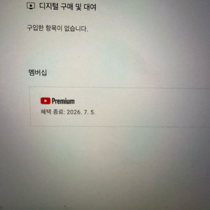 유튜브 프리미엄 개인1년팝니다