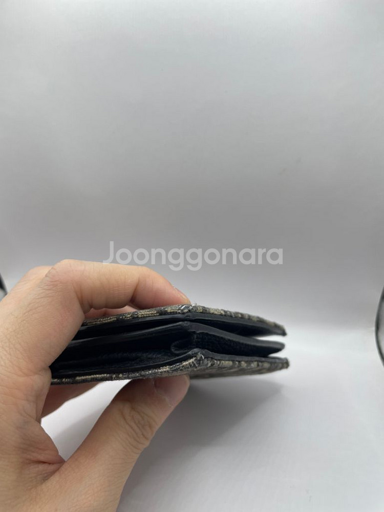 디올 오블리크 비즈니스 카드 지갑 베이지--5