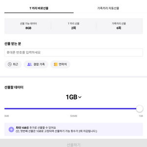 skt 2기가 2500원 팝니다