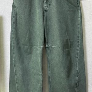 999휴머니티 가먼트다이 와이드 팬츠 그린3size
