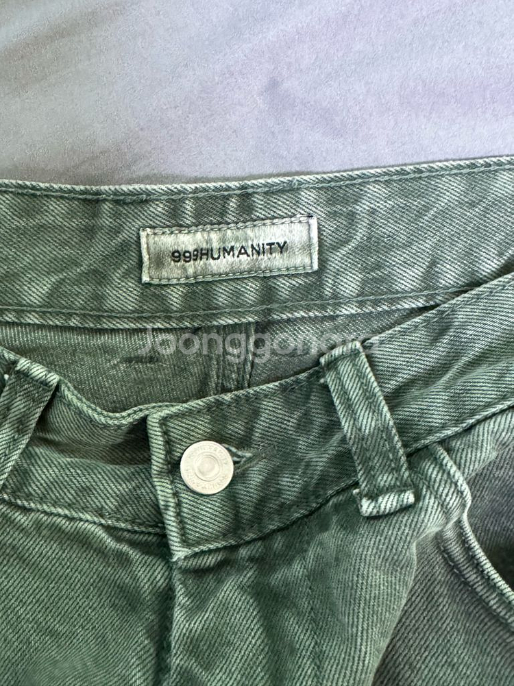 999휴머니티 가먼트다이 와이드 팬츠 그린3size--1