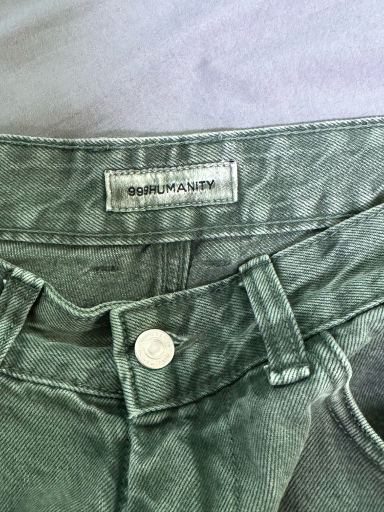 999휴머니티 가먼트다이 와이드 팬츠 그린3size 이미지