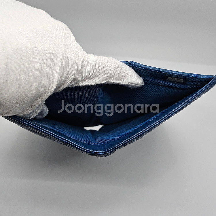 정품 샤넬 램스킨 플랩 장지갑--8