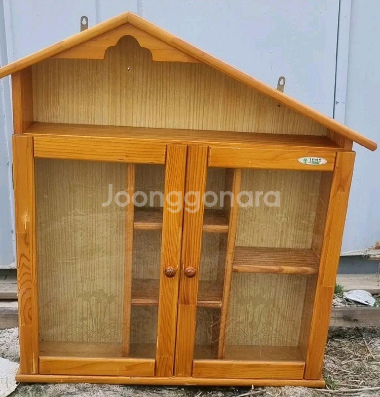집모양 원목유리장식장 거실 선반--0