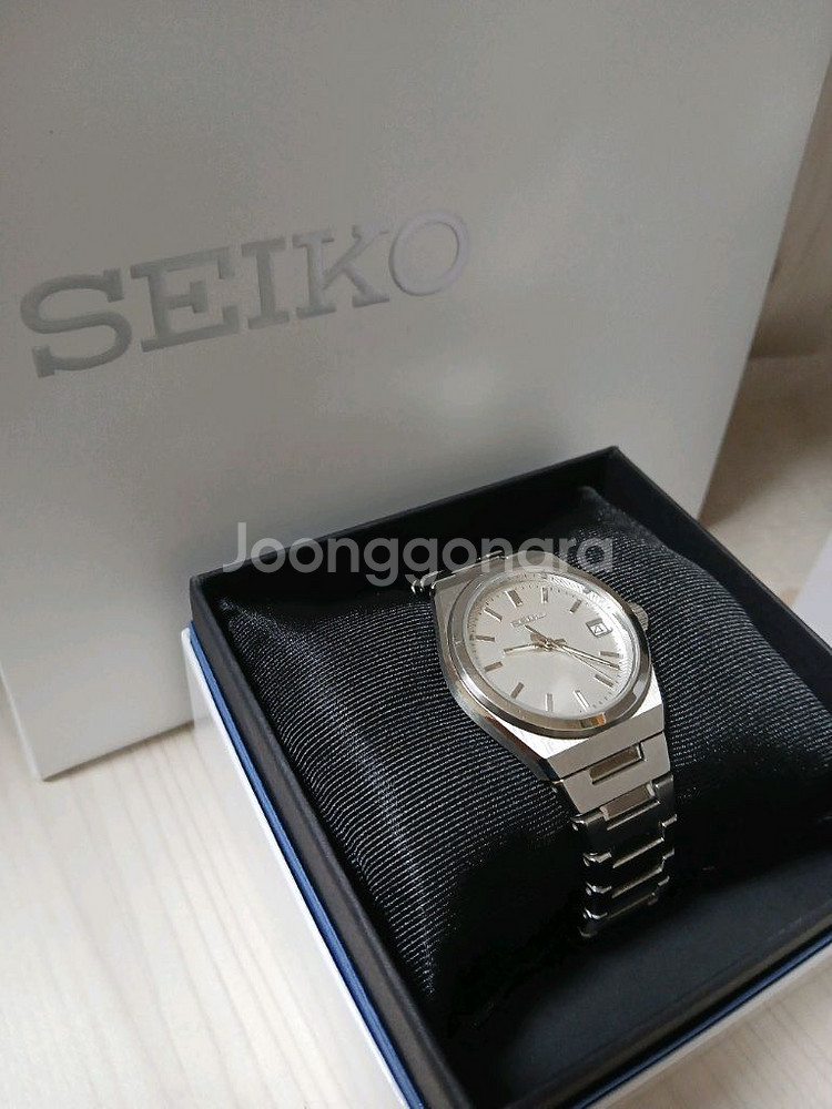 세이코 시계 사파이어 메탈 실버 화이트 34mm--1