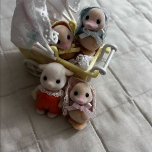 실바니안패밀리 오리 세쌍둥이 유모차 판매양도