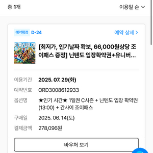 유니버셜 스튜디오패스 +닌텐도월드 확약권+조이패스