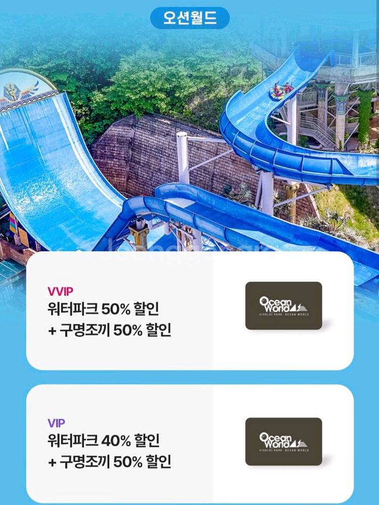 오션월드 입장권,구명조끼 50프로,40프로 할인권--0