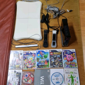 wii 게임기 세트와 게임CD 9개