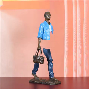 56cm 청동 여행자 동상 추상 남자 조각( 급처)